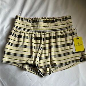 Volcom High Waist Yellow and Black Shorts